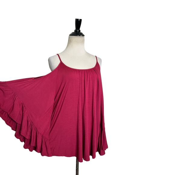 James & Joy red cold shoulder tunic top size Small - Picture 10 of 11
